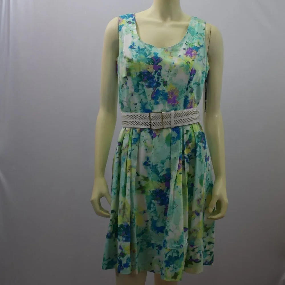 CALVIN KLEIN YELLOW‎ BELTED WOMEN'S DRESS SZ 10 NEW
